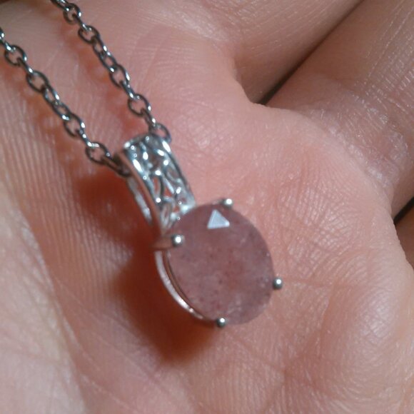 Cherry Tanzurine Sterling Silver Pendant Stainless Steel Necklace - Picture 9 of 12